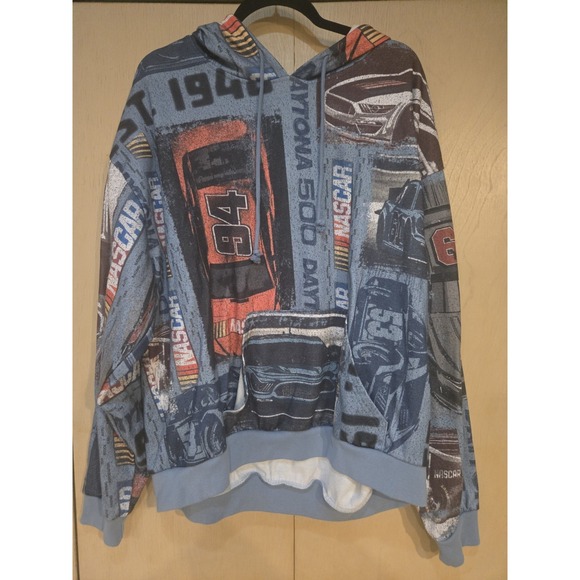 Other - NASCAR Daytona 500 All Over Print Hoodie Mens XL Blue Racing Pullover 46 63